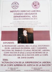 El especialista en Derecho Laboral David Duarte disertar� en Olavarr�a
